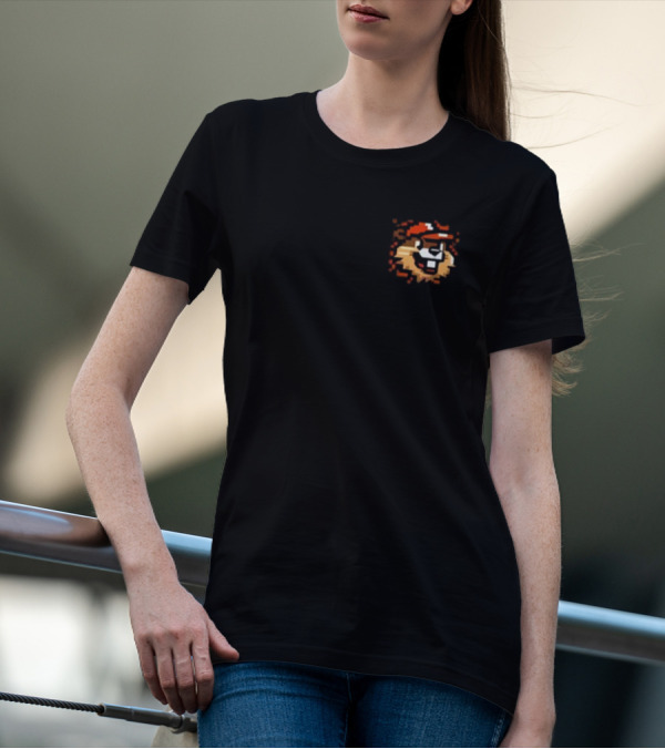 Thedigitaldam The Pac 2 Retro Gaming Beaver Mascot T-Shirt