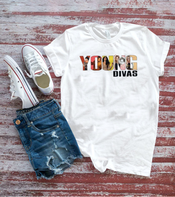 YOUNG DIVAS Photomontage Letters T-Shirt
