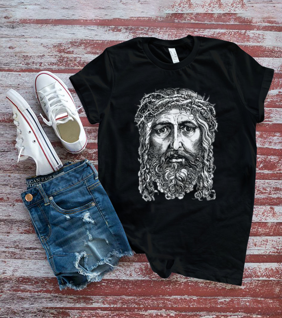 Cj Stroud Jesus Christ Portrait With Crown Of Thorns T-Shirt