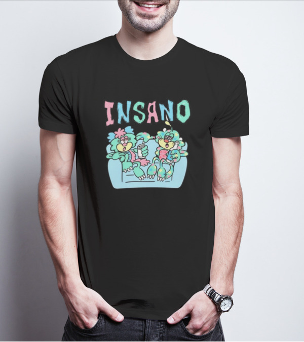 Visty X Kizzy Verdy Insano Pastel Cartoon Characters On Couch T-Shirt