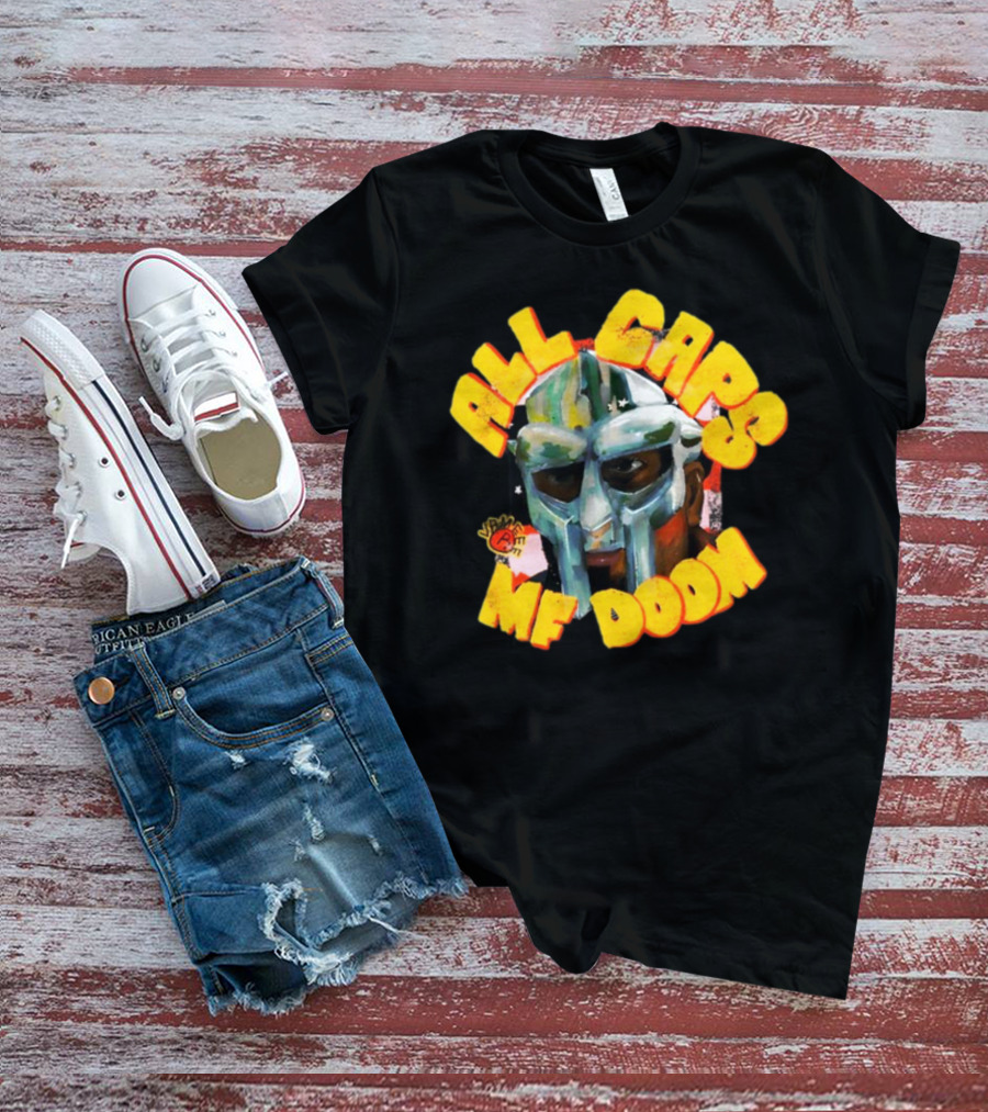 All Caps MF DOOM Villain Graphic Mask T-Shirt