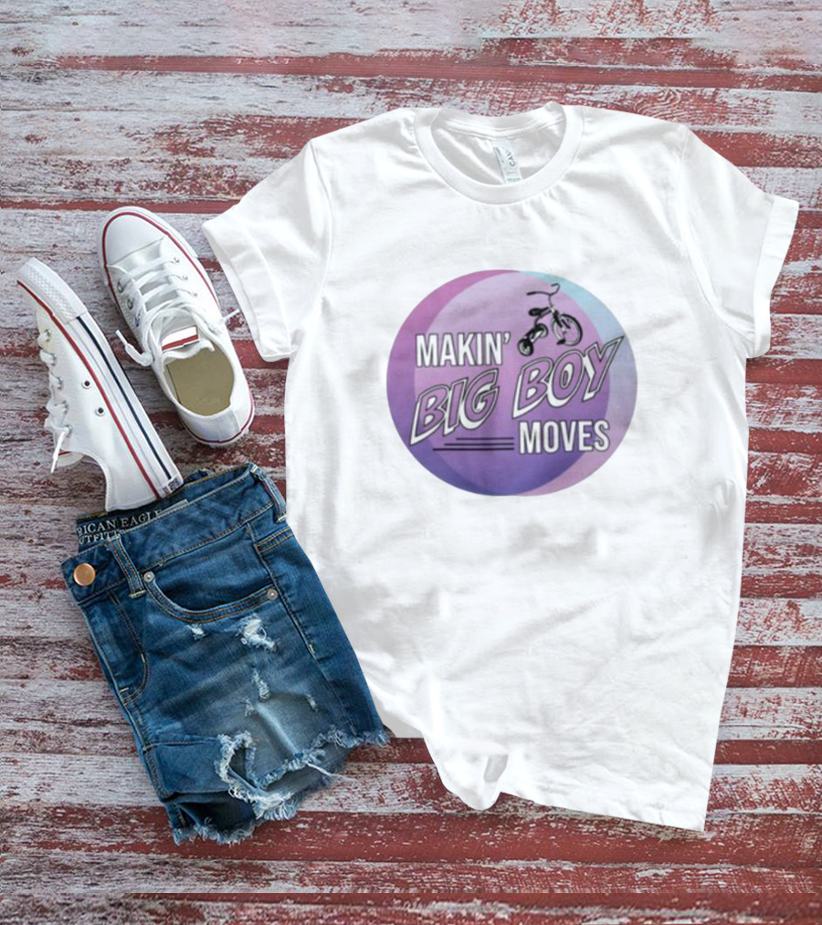 MAKIN' BIG BOY MOVES Bicycle Purple And Blue Gradient T-Shirt