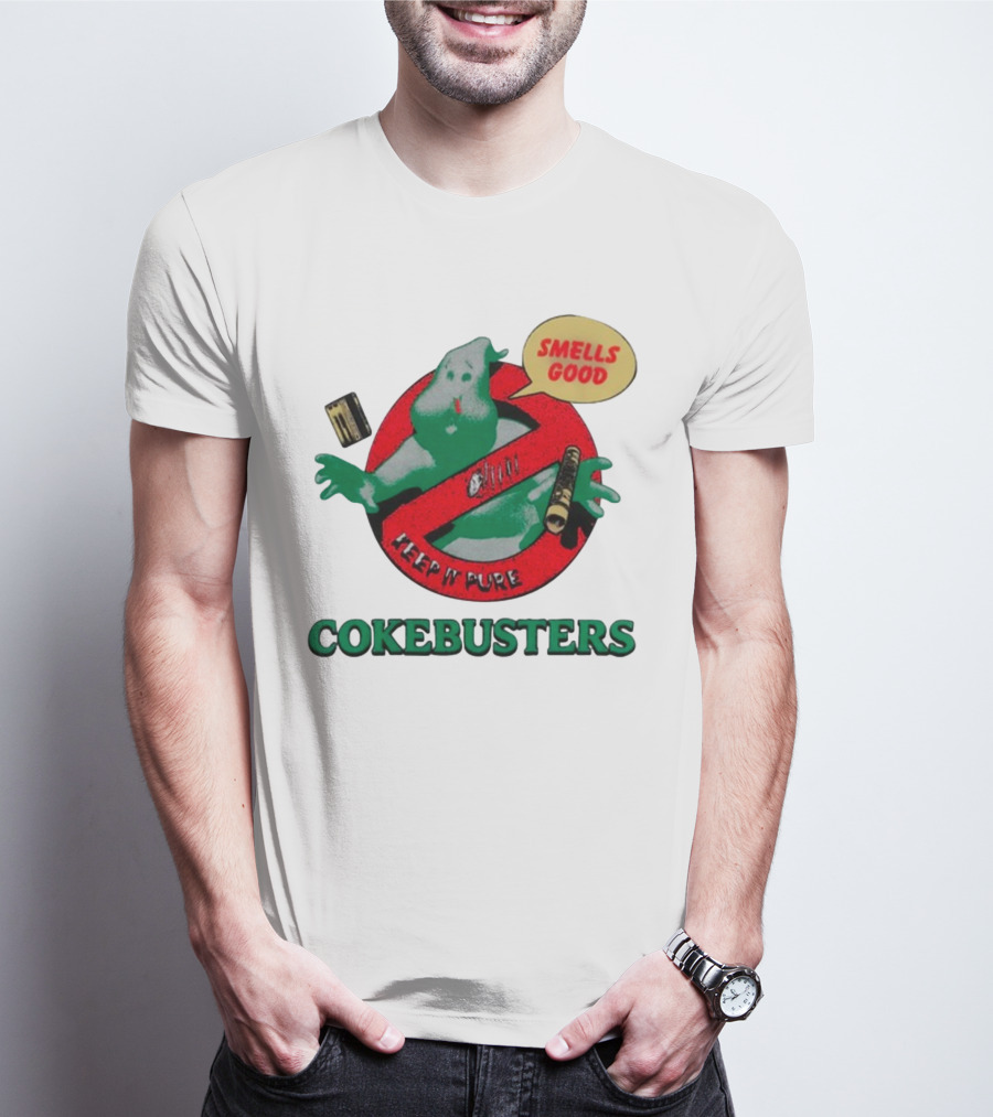 Homewardboundstore Cokebusters Keep'n Pure Smells Good Ghostbusters T-Shirt