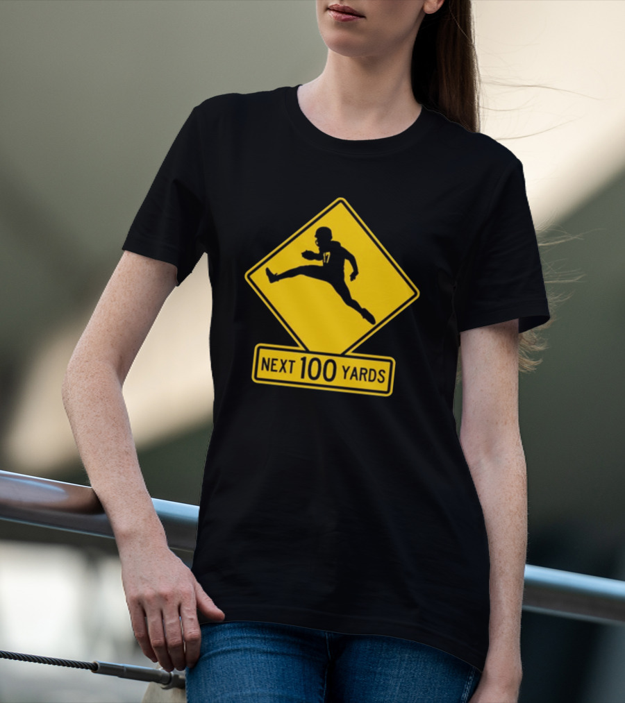 Quarterback Crossing 17 Next 100 Yards T-Shirt