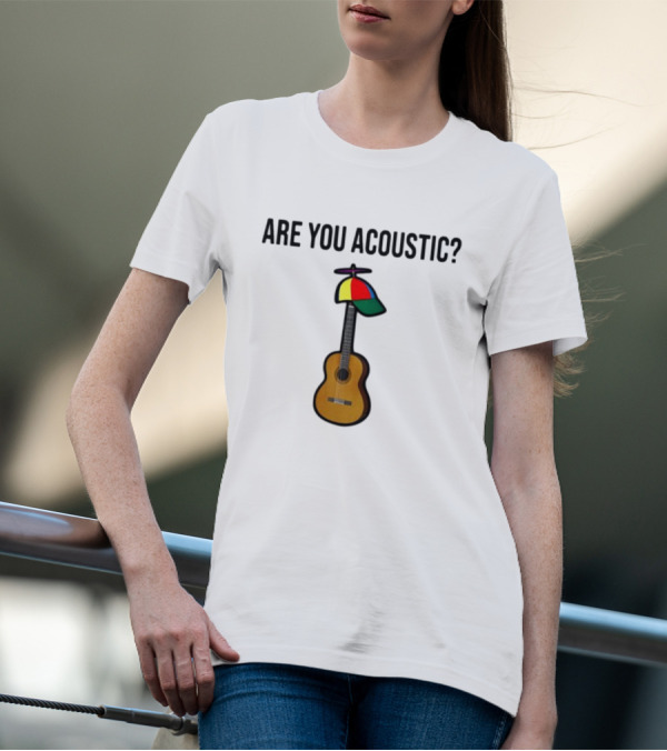 Are You Acoustic Guitar With Colorful Propeller Hat T-Shirt