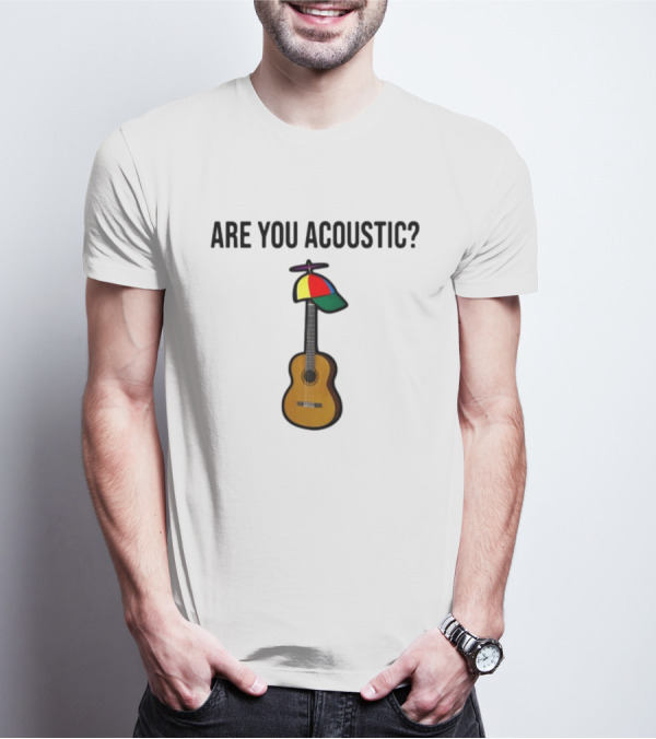 Are You Acoustic Guitar With Colorful Propeller Hat T-Shirt