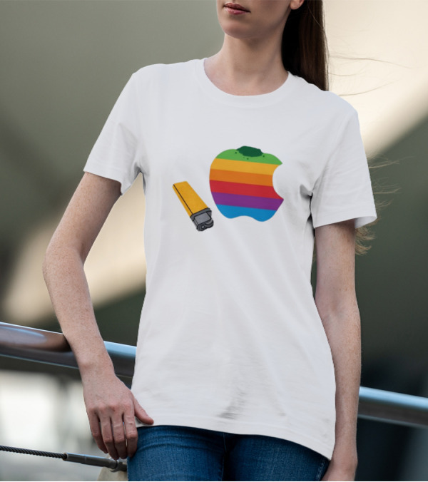 Apple Pipe Rainbow Logo Lighter T-Shirt