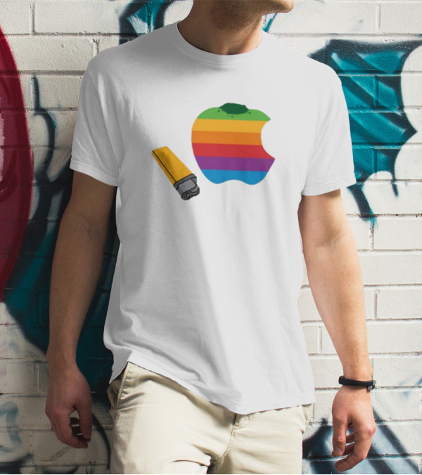 Apple Pipe Rainbow Logo Lighter T-Shirt