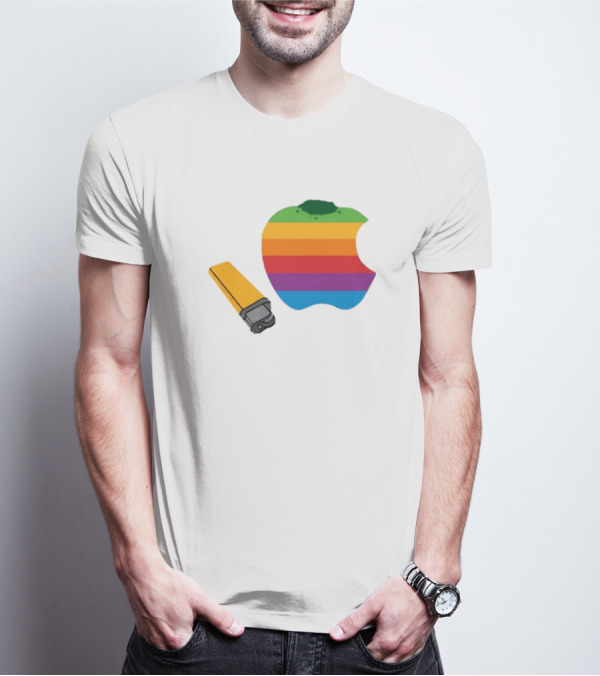 Apple Pipe Rainbow Logo Lighter T-Shirt