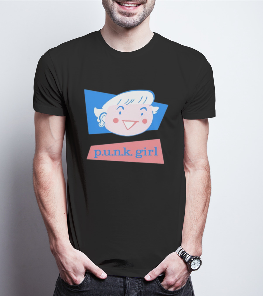P.U.N.K. Girl Retro Cartoon Style Face T-Shirt