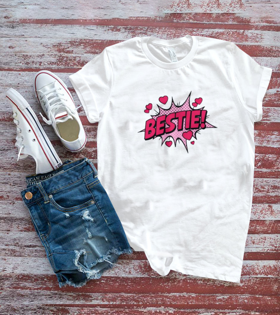 Mixoloshe Bestie Pop Art Hearts Explosion T-Shirt