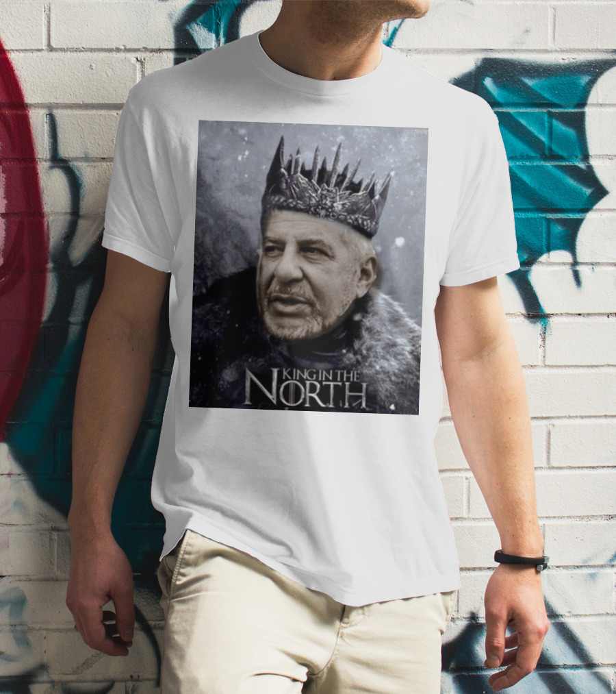 Bill Belichick King In The North Game Of Thrones Style Crown And Fur Cloak T-Shirt