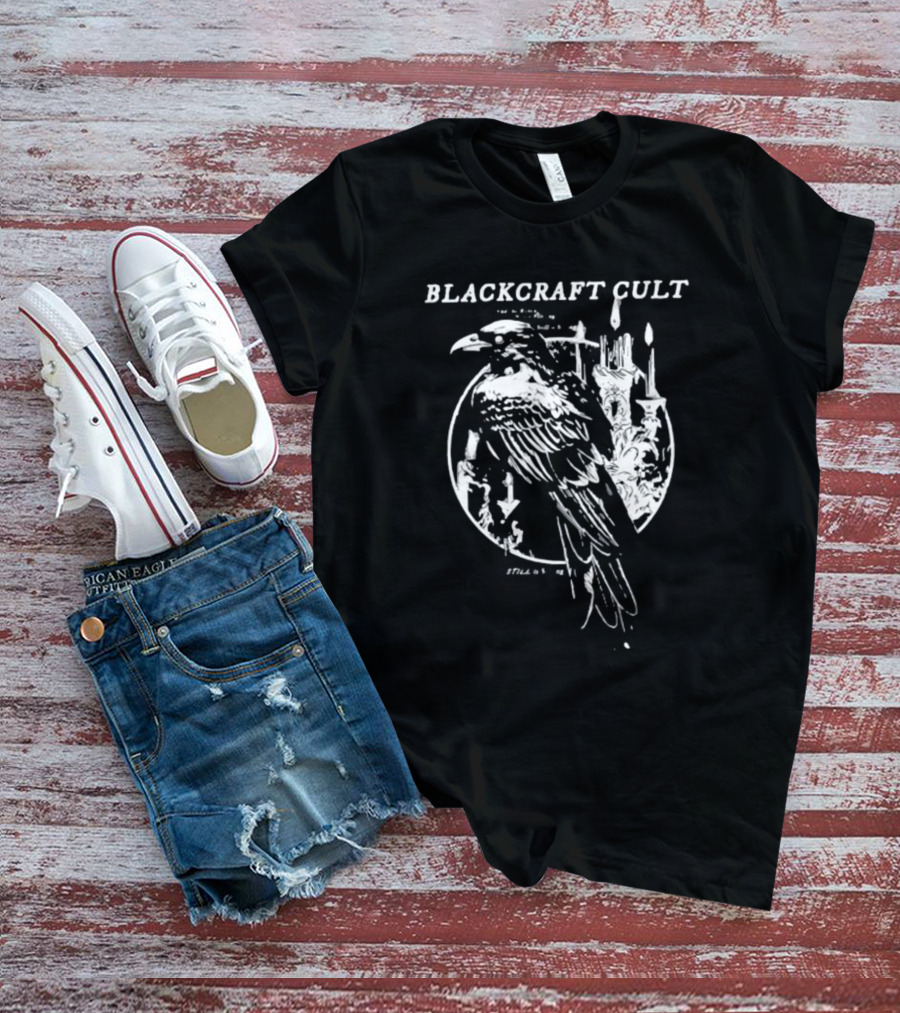 Blackcraft Cult Raven Never Flitting Still Is Sitting Candles T-Shirt