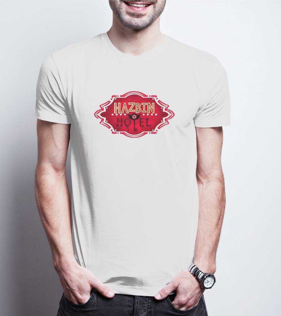 Hazbin Hotel Hazbinhotel Logo Badge With Heart And Winged Eye T-Shirt