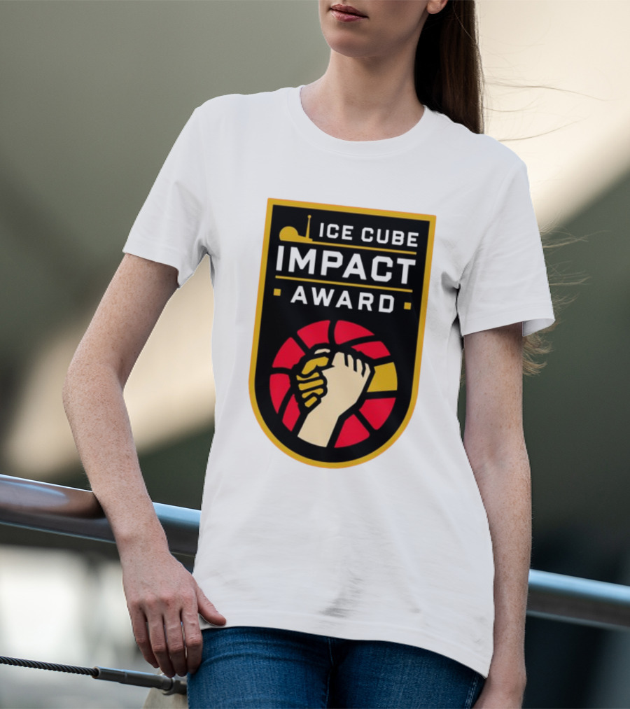 Ice Cube Impact Award Basketball Handshake Badge T-Shirt