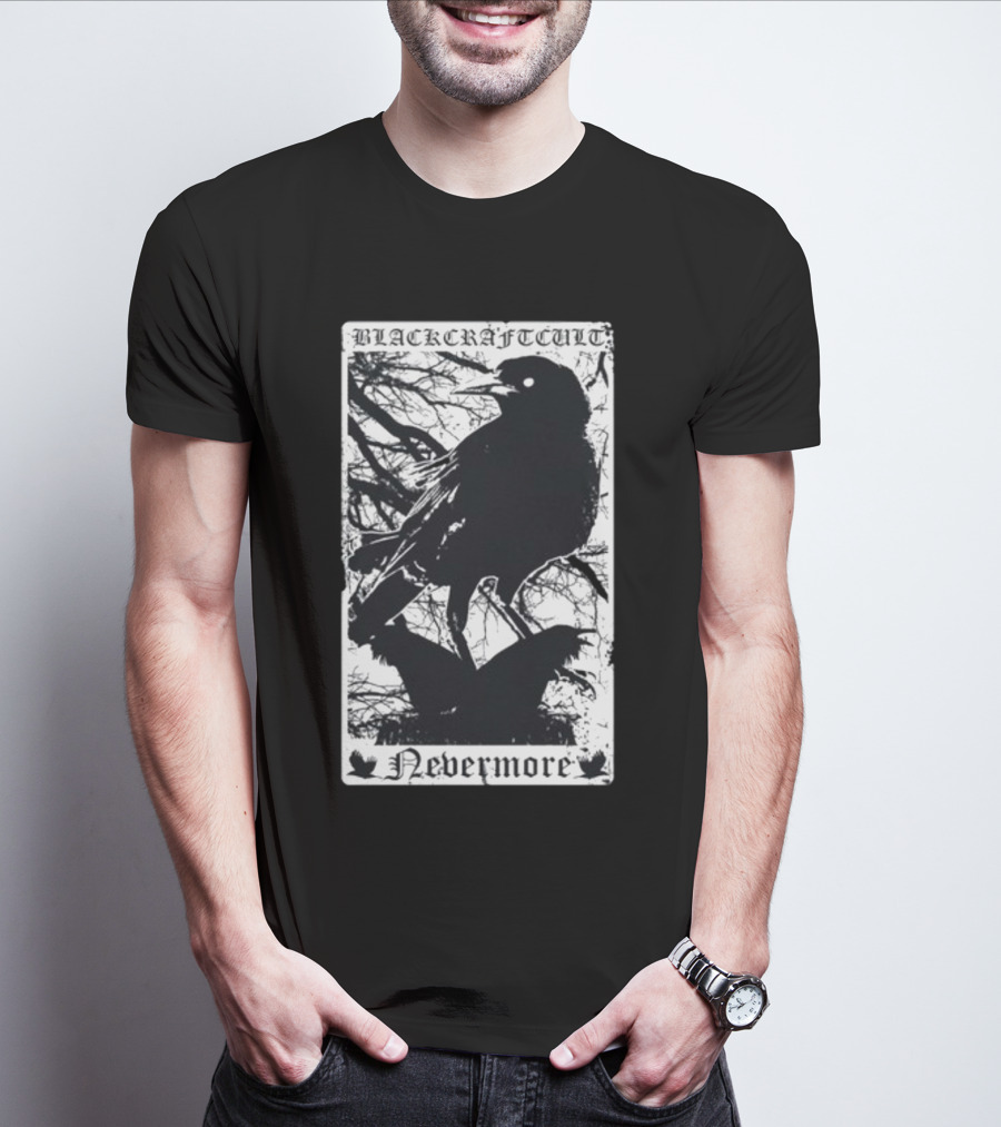 Blackcraftcult Nevermore Raven Tarot Card T-Shirt