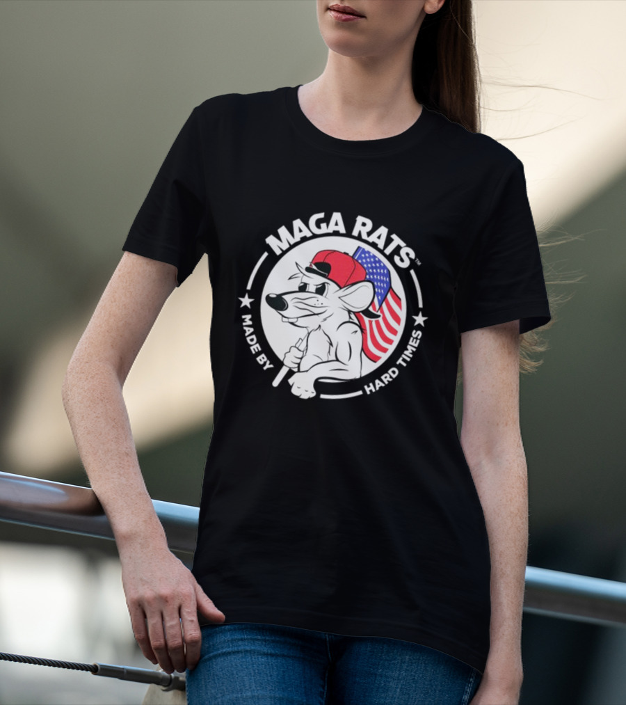 Maga Rats Made By Hard Times American Flag Hat T-Shirt