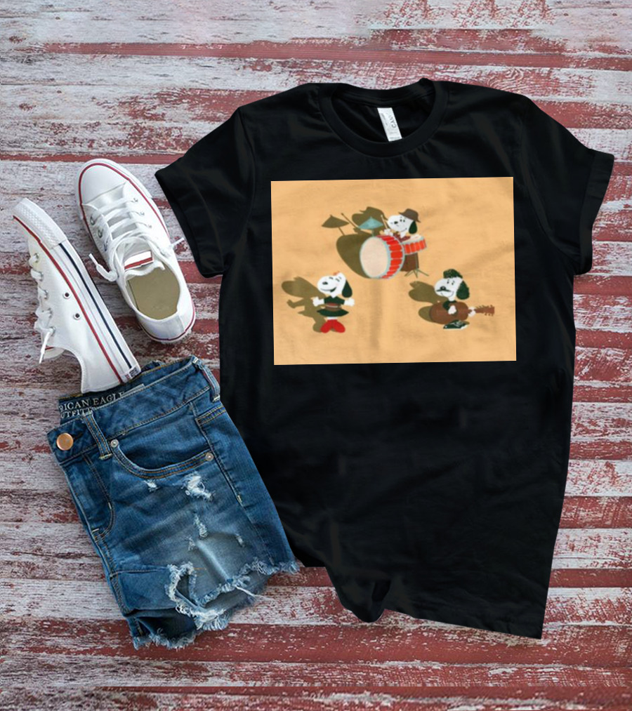 Paramore And Snoopy Characters Playing Musical Instruments T-Shirt