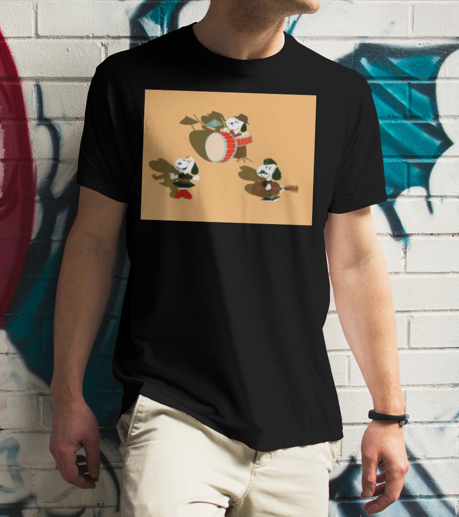 Paramore And Snoopy Characters Playing Musical Instruments T-Shirt