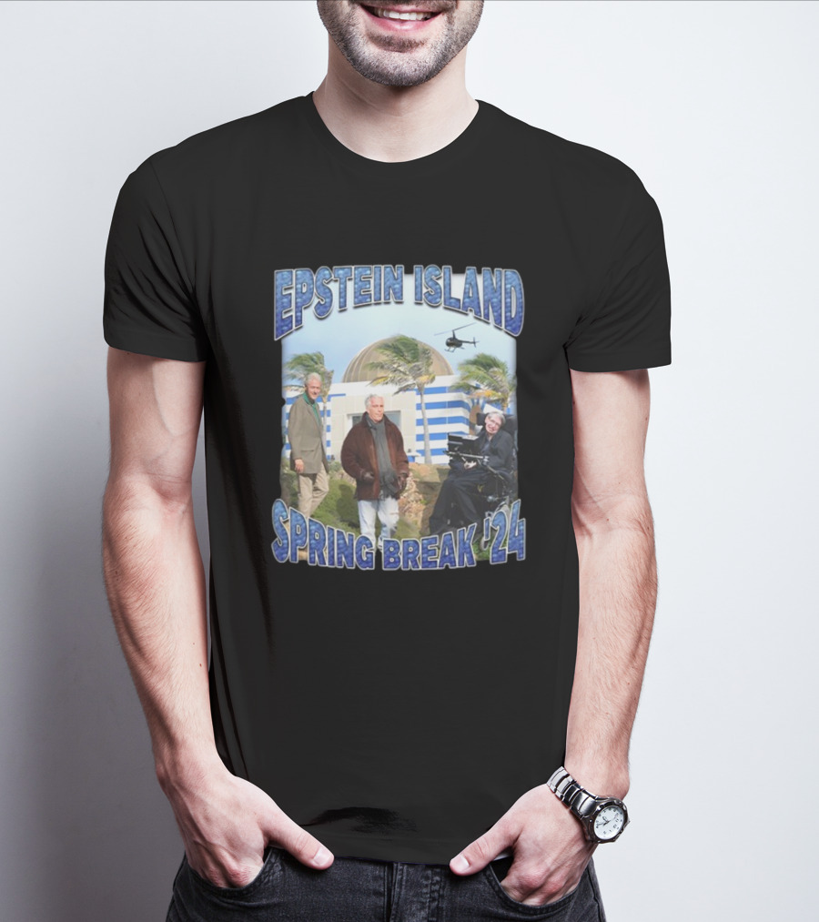 Epstein Island Spring Break '24 Helicopter Scene T-Shirt