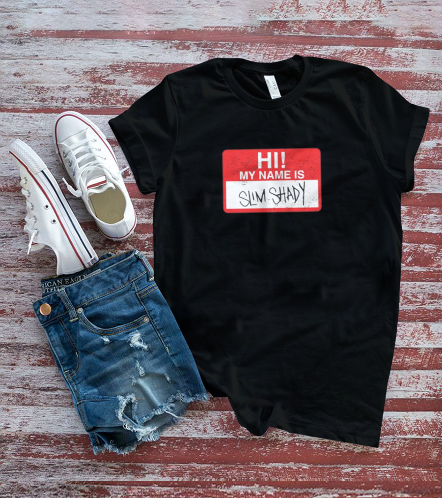 Hi My Name Is Slim Shady Eminem Inspired Nametag T-Shirt