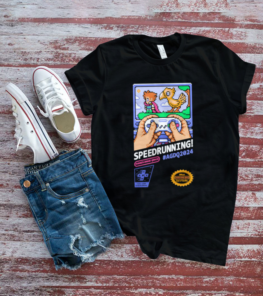 AGDQ 2024 Speedrunning Games Done Quick Video Game Streamer Contest Official Seal T-Shirt