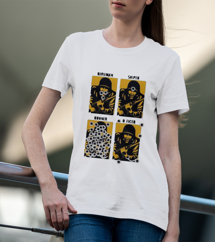 Rifleman Sniper Gunner Officer Bullet Targets T-Shirt