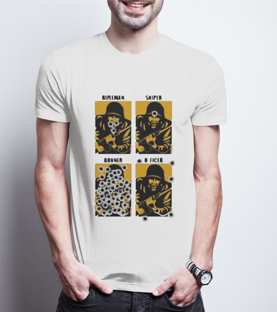 Rifleman Sniper Gunner Officer Bullet Targets T-Shirt