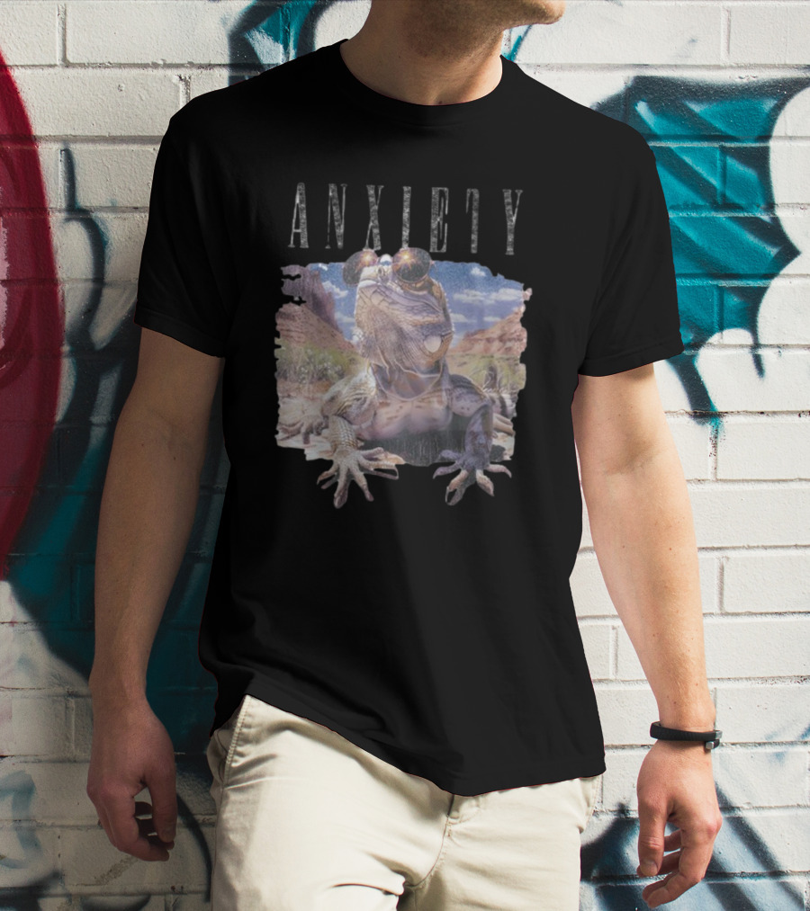 Waveygoods Anxiety Lizard Sunglasses Desert Landscape No Rules T-Shirt