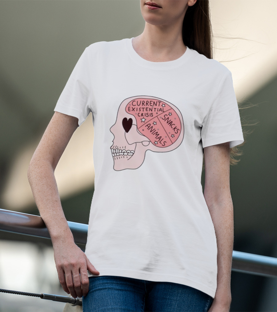 Tenderghost Current Existential Crisis Snacks Animals Brain T-Shirt