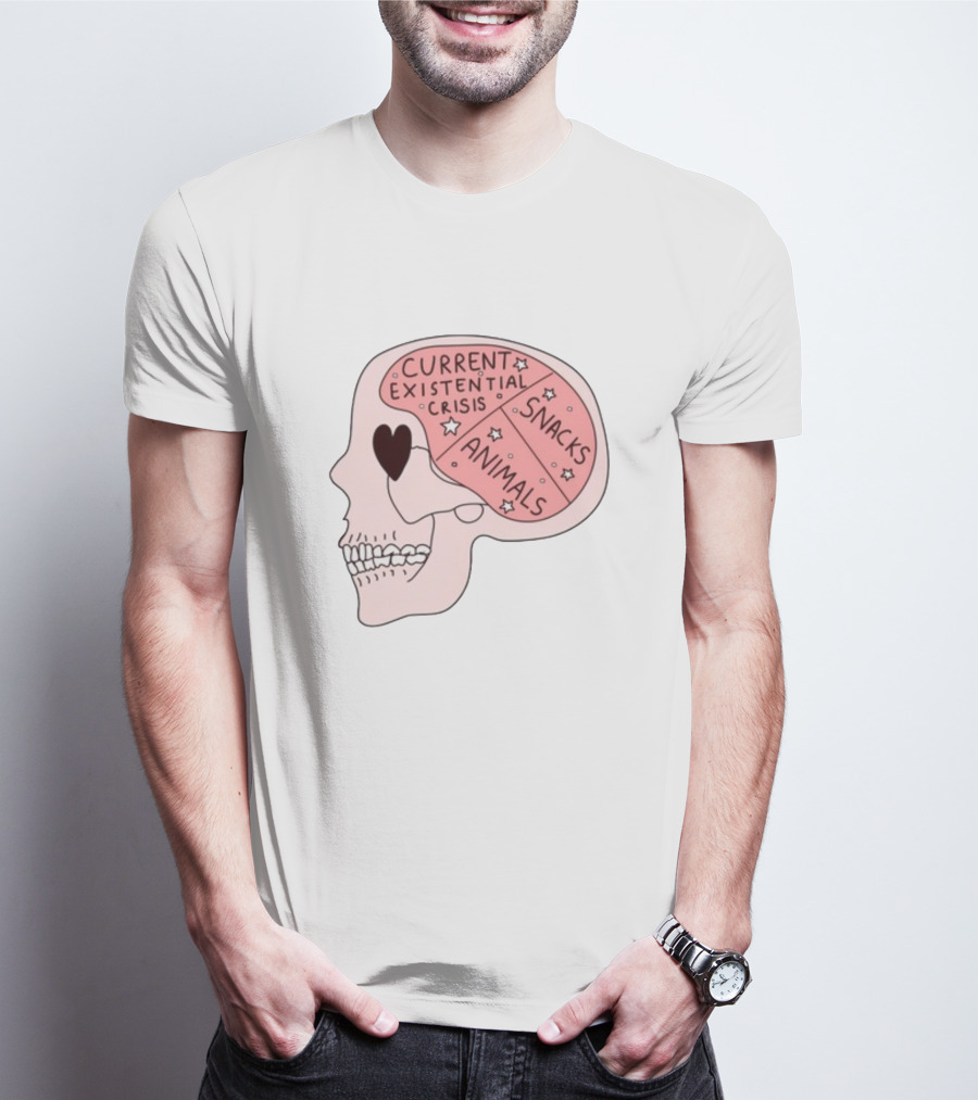 Tenderghost Current Existential Crisis Snacks Animals Brain T-Shirt