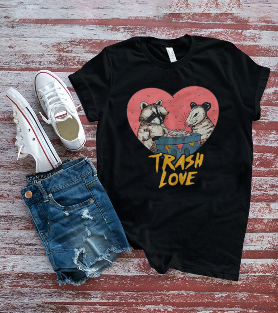 Trash Love Heart Raccoon Possum Five Below Store T-Shirt