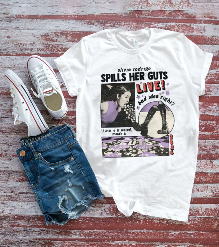 Olivia Rodrigo Spills Her Guts Live Bad Idea Right Guts World Tour T-Shirt