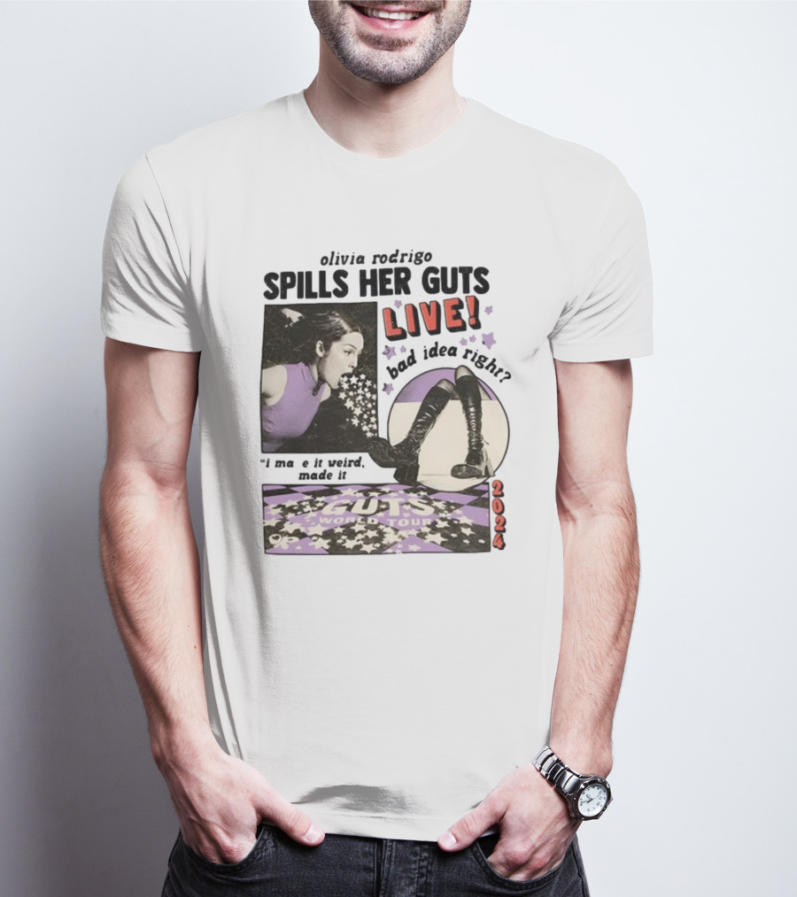 Olivia Rodrigo Spills Her Guts Live Bad Idea Right Guts World Tour T-Shirt