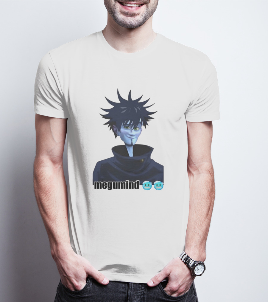Spiky Haired Megumind Blue Emoji Face T-Shirt