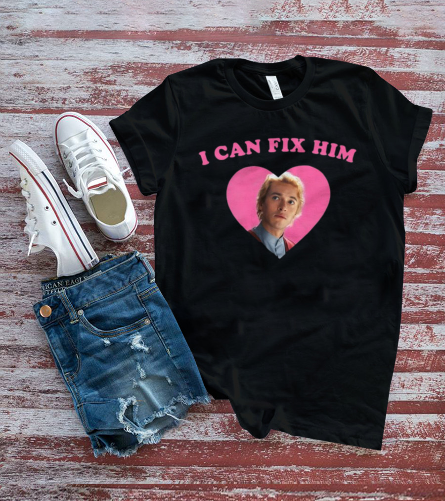 I Can Fix Him Heart Pink Background Tom Blyth T-Shirt