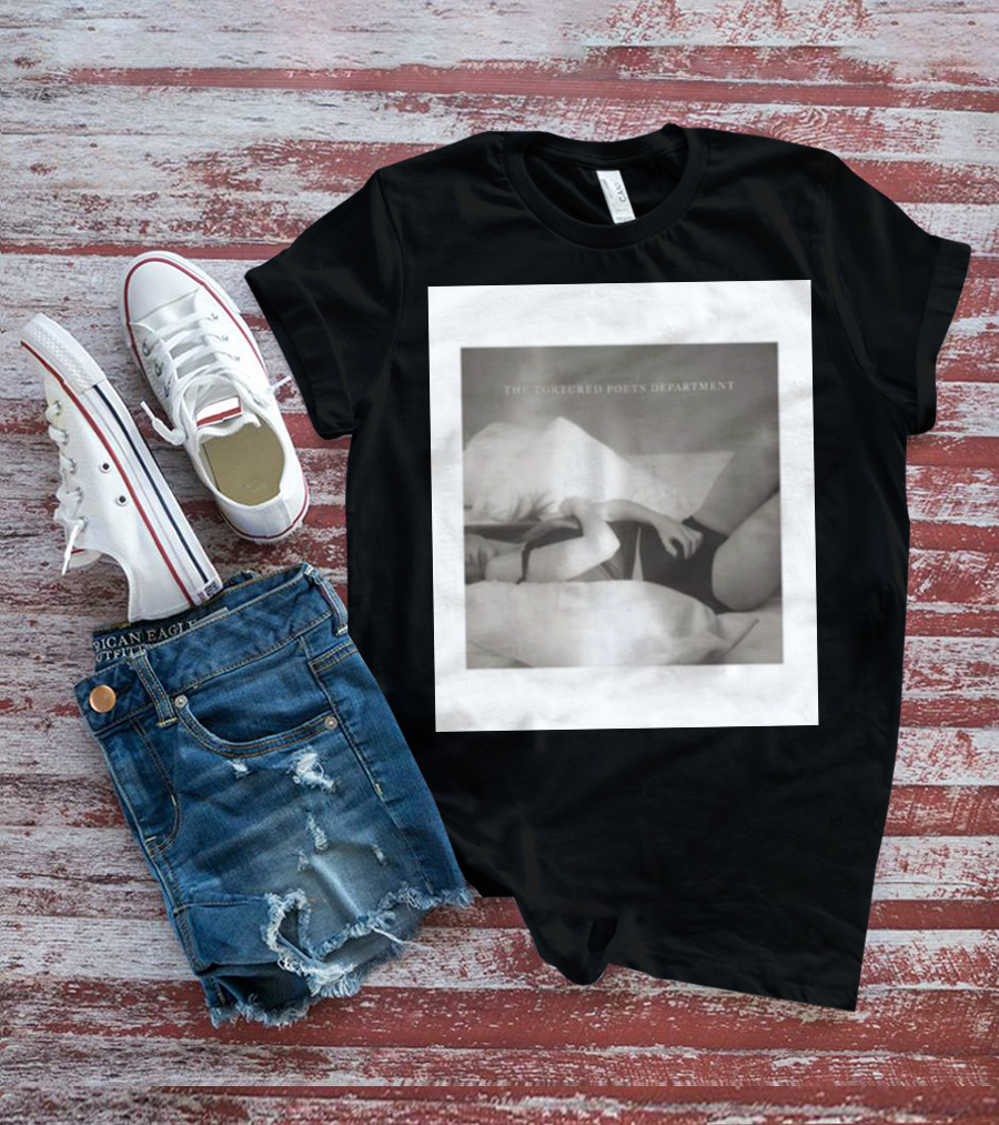 The Tortured Poets Department Lying Down Black And White Photograph T-Shirt