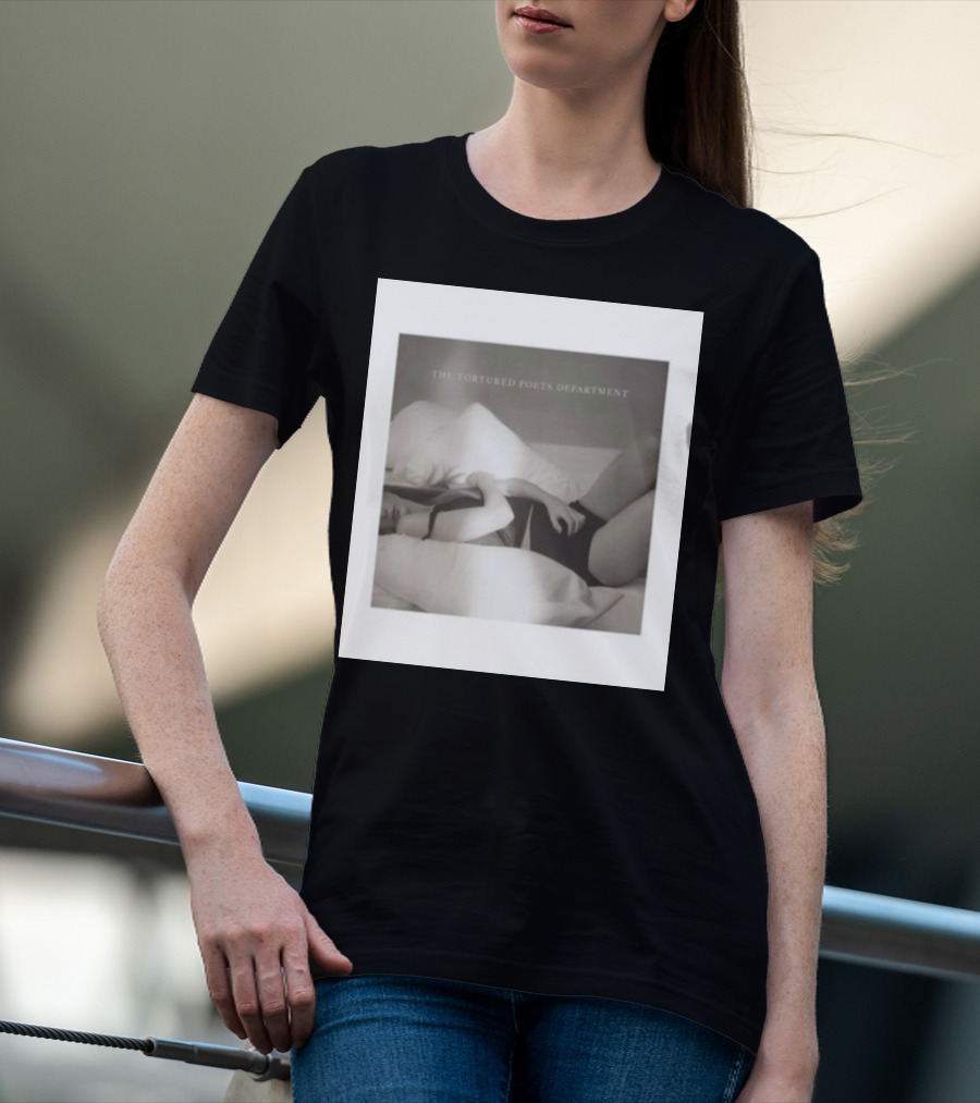 The Tortured Poets Department Lying Down Black And White Photograph T-Shirt