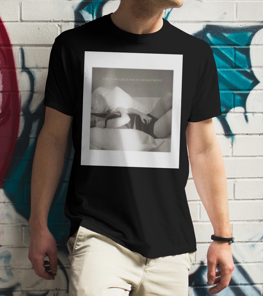 The Tortured Poets Department Lying Down Black And White Photograph T-Shirt