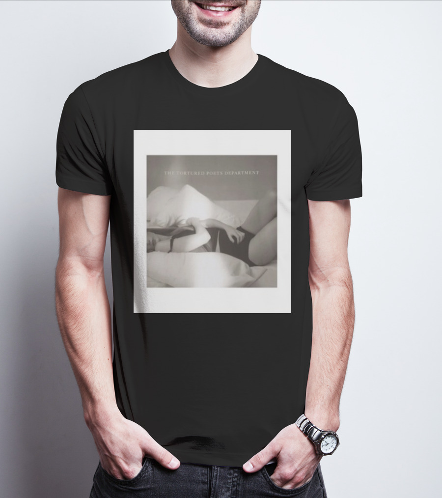 The Tortured Poets Department Lying Down Black And White Photograph T-Shirt