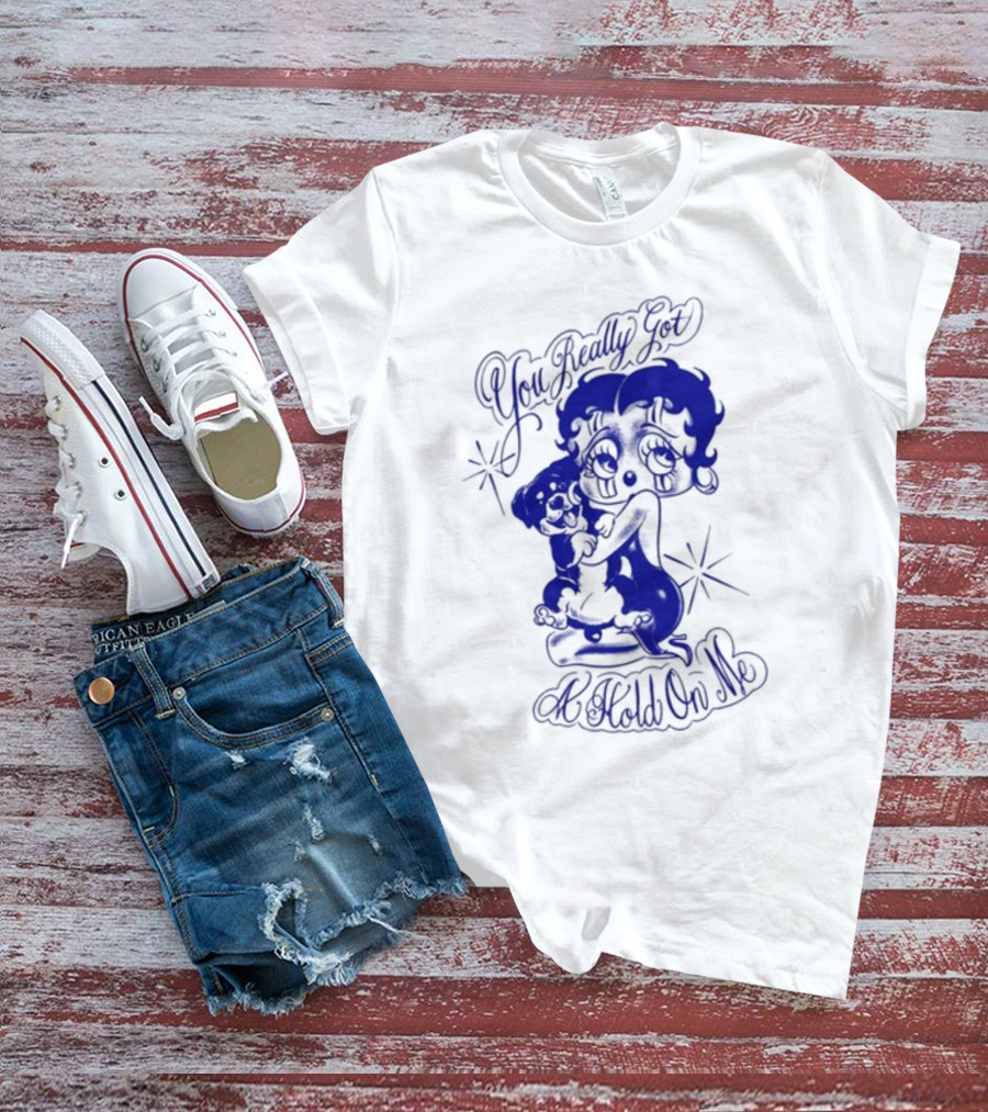 You Really Got A Hold On Me Luxrosa Betty Boop And Pudgy Hugging T-Shirt