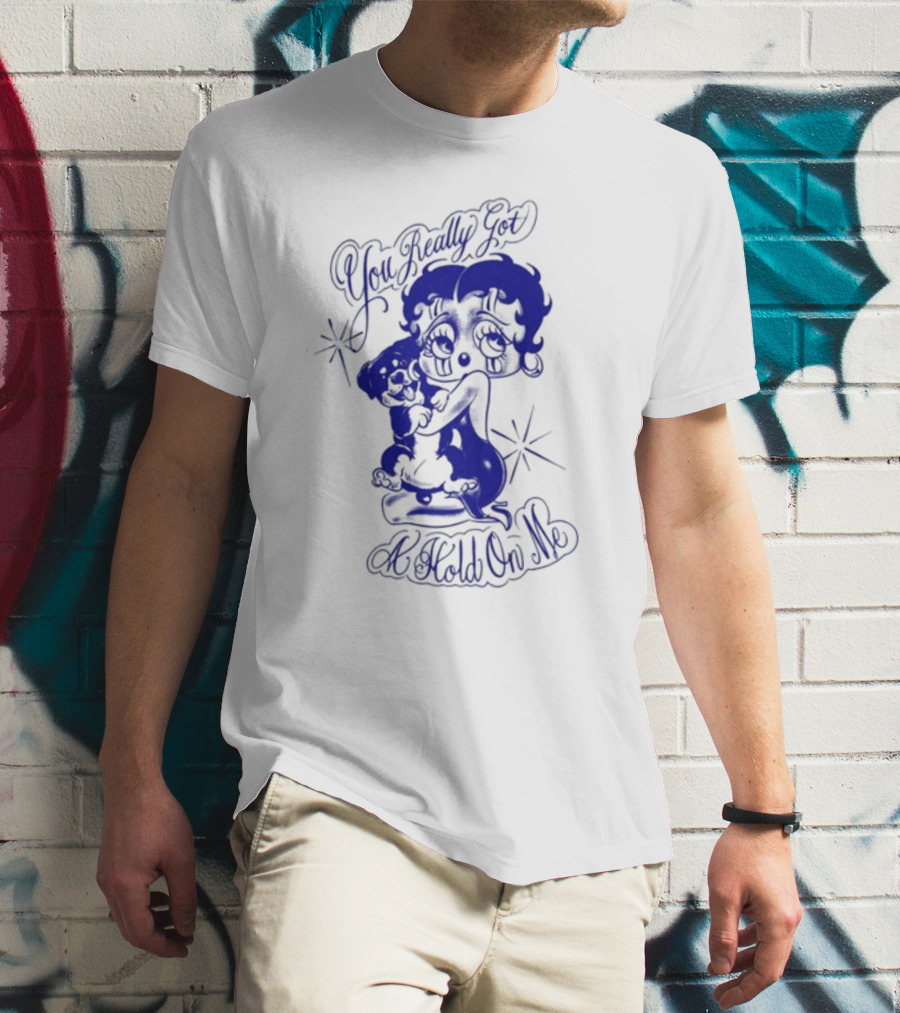 You Really Got A Hold On Me Luxrosa Betty Boop And Pudgy Hugging T-Shirt