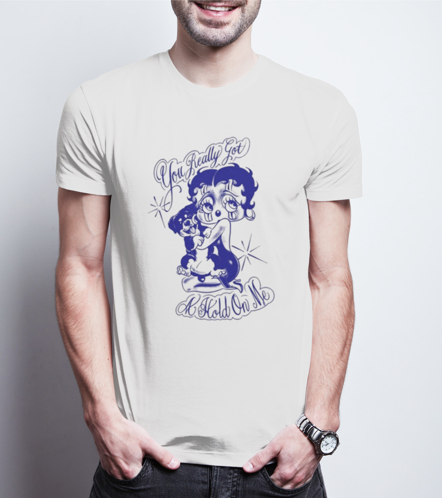 You Really Got A Hold On Me Luxrosa Betty Boop And Pudgy Hugging T-Shirt