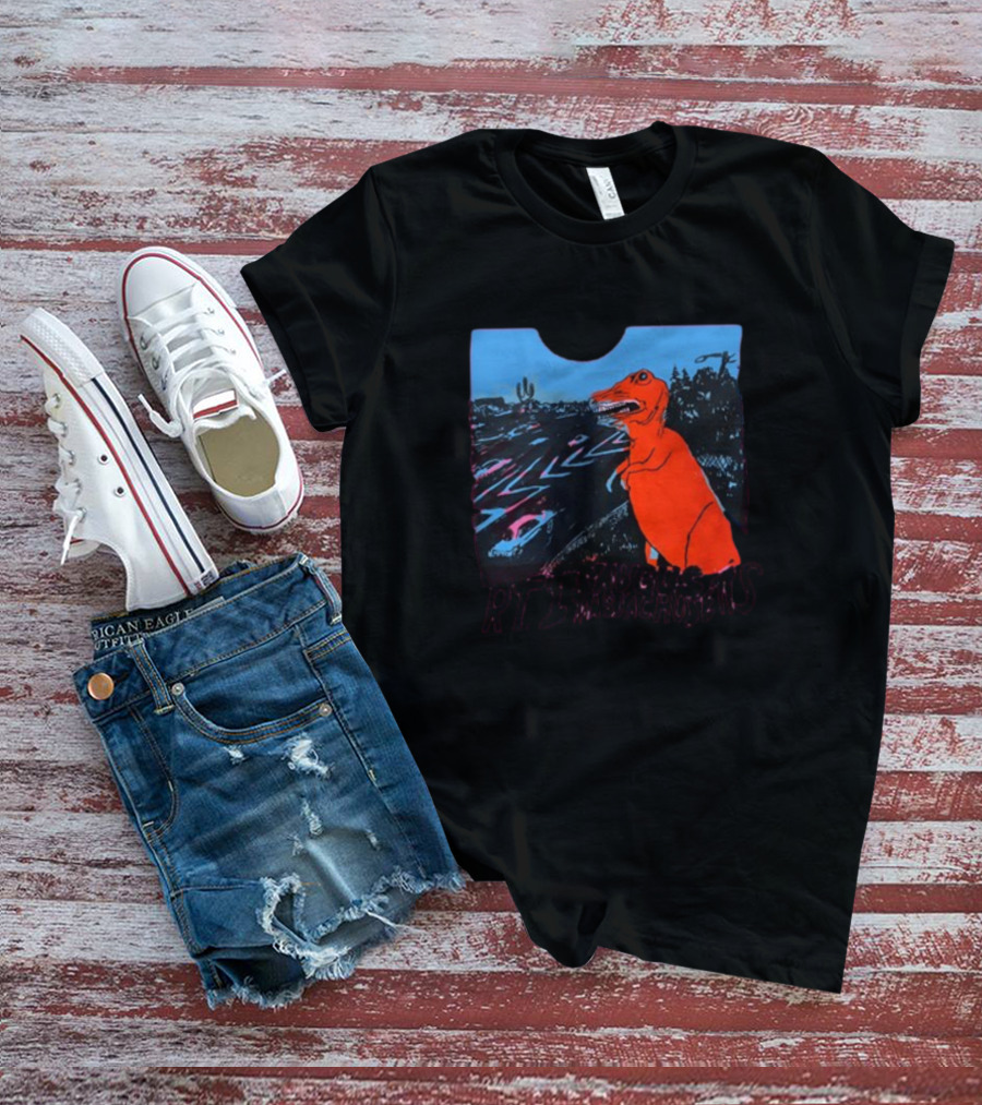 RT 1 Saugus Massachusetts Dinosaur Route Scene T-Shirt
