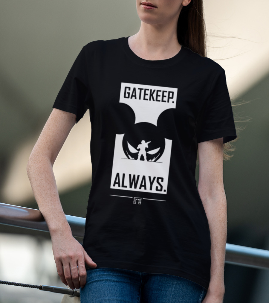Wbsapparel Gatekeep Always Silhouette With Mickey Ears T-Shirt