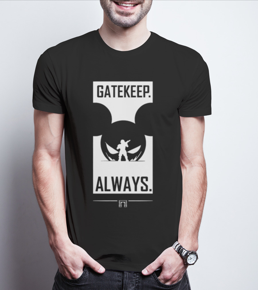Wbsapparel Gatekeep Always Silhouette With Mickey Ears T-Shirt