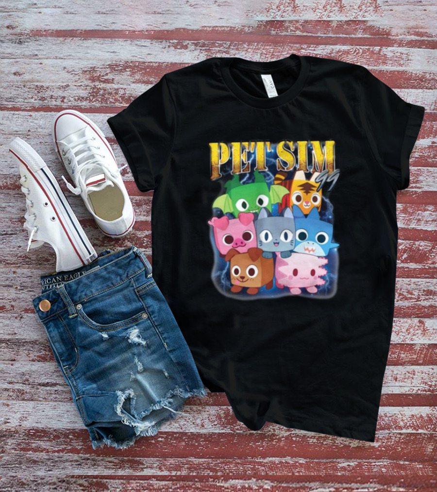 Pet Sim Ninety Nine Cute Animal Characters With GG T-Shirt