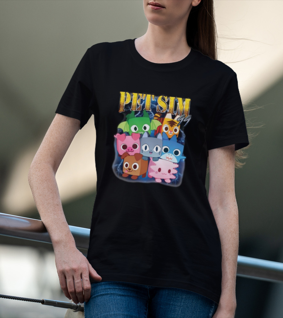 Pet Sim Ninety Nine Cute Animal Characters With GG T-Shirt