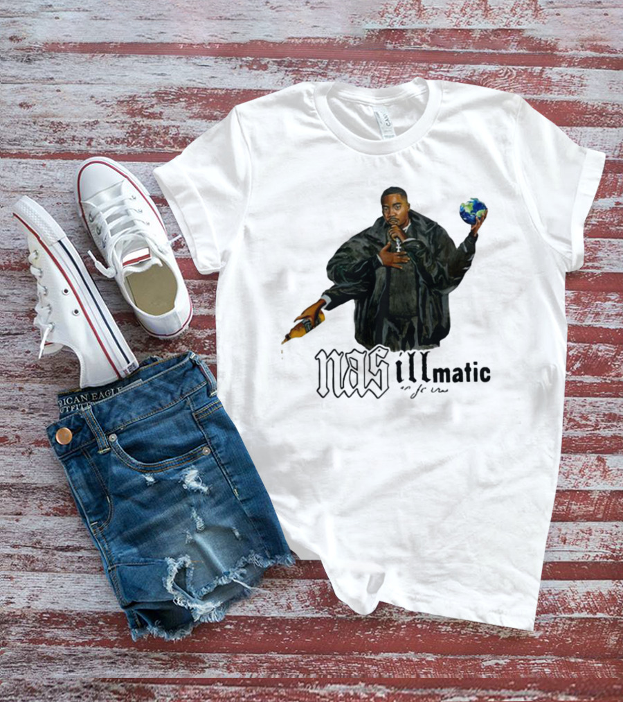 Nasirjones Illmatic 30 Years Globe And Wine T-Shirt