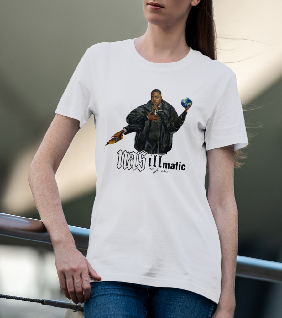 Nasirjones Illmatic 30 Years Globe And Wine T-Shirt